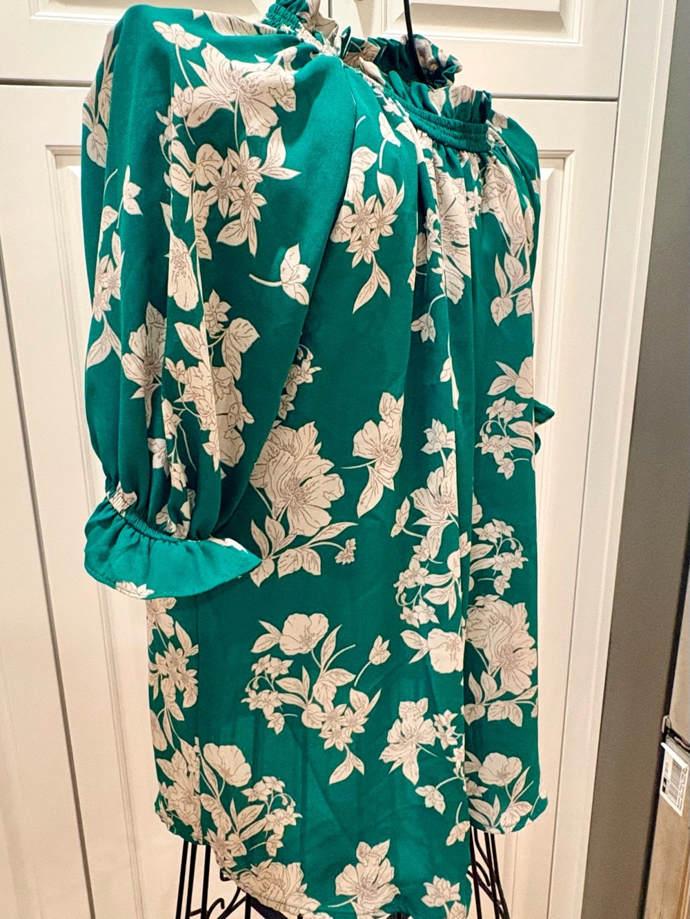 Sienna Sky Teal Floral Off-Shoulder Blouse
